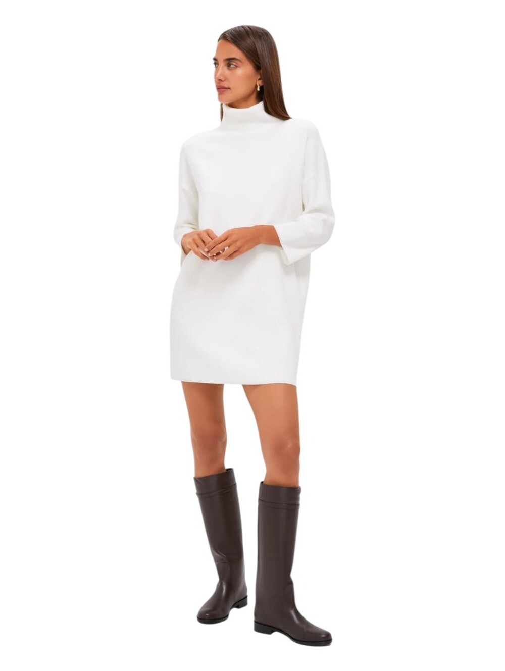 Pomander Place Tuckernuck Mod Inspired Winter White Vivianne Sweater Dress Large